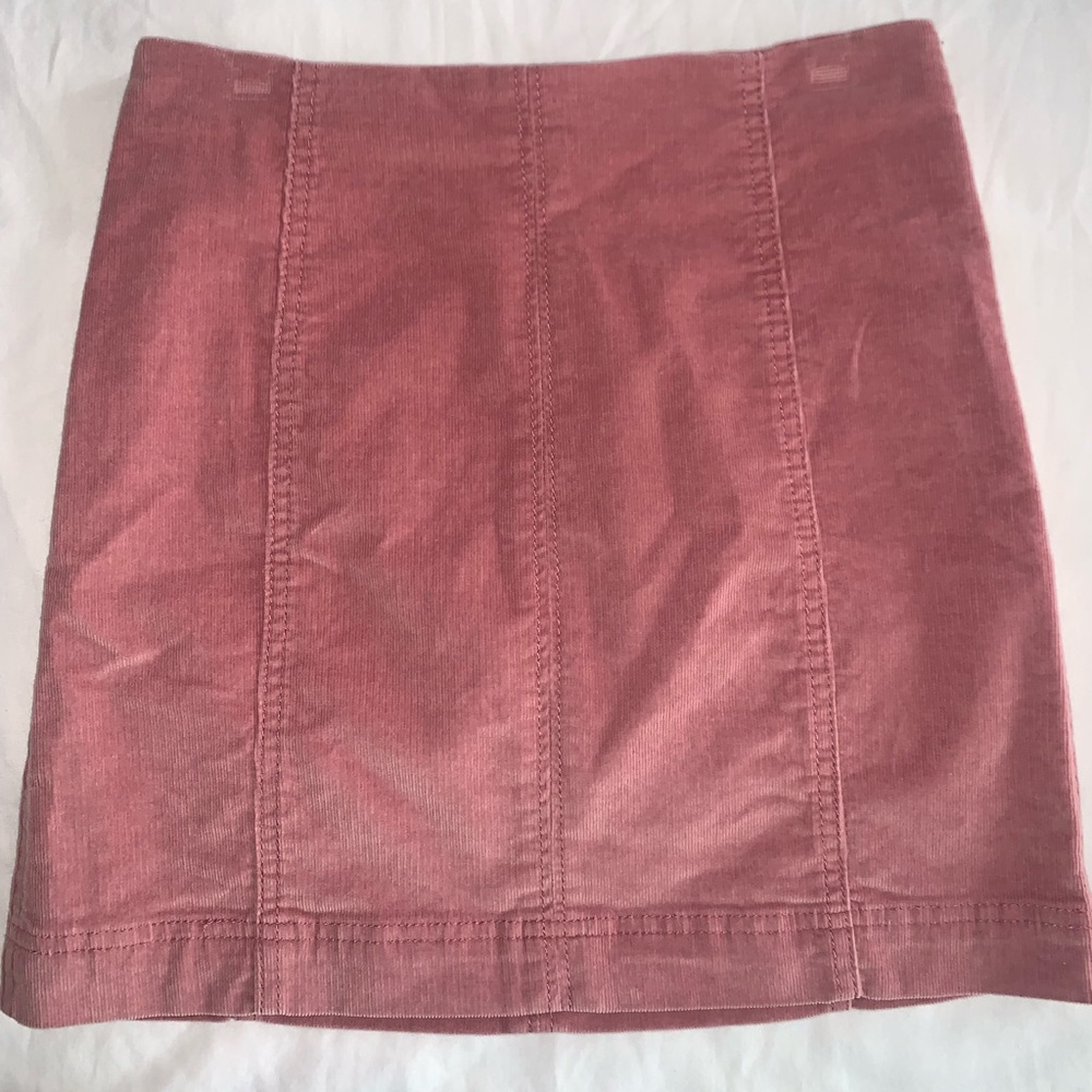 Corduroy pink mini skirt